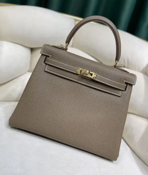 Affordable HERMES KELLY 25CM ALL HANDMADE TOGO LEATHER 0129