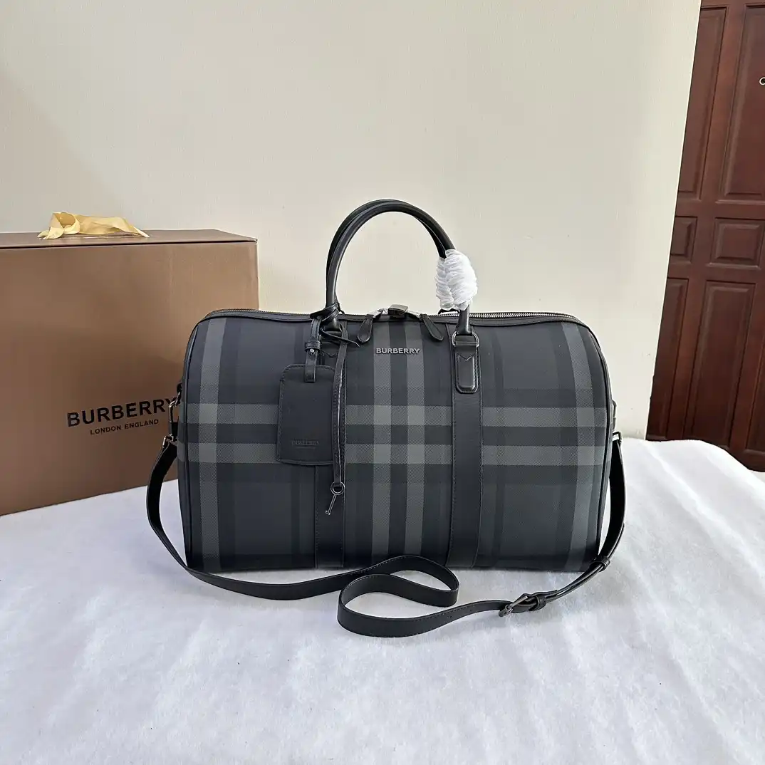 Cheap BURBERRY Check Bowling Bag-49*25*28CM 0122