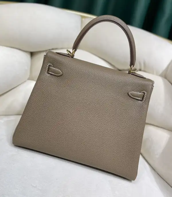 Affordable HERMES KELLY 25CM ALL HANDMADE TOGO LEATHER 0129