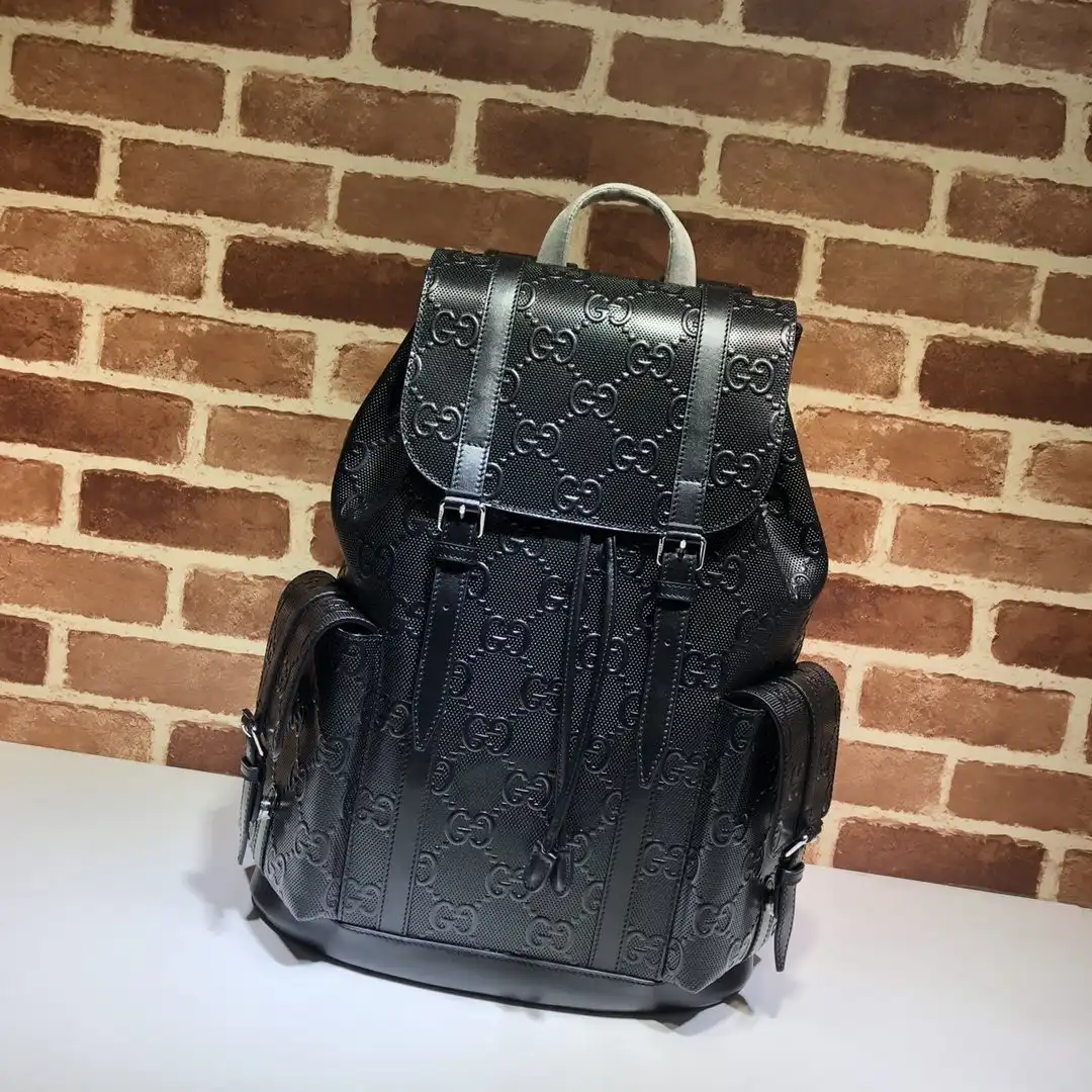 Affordable GUCCI GG embossed backpack 0125