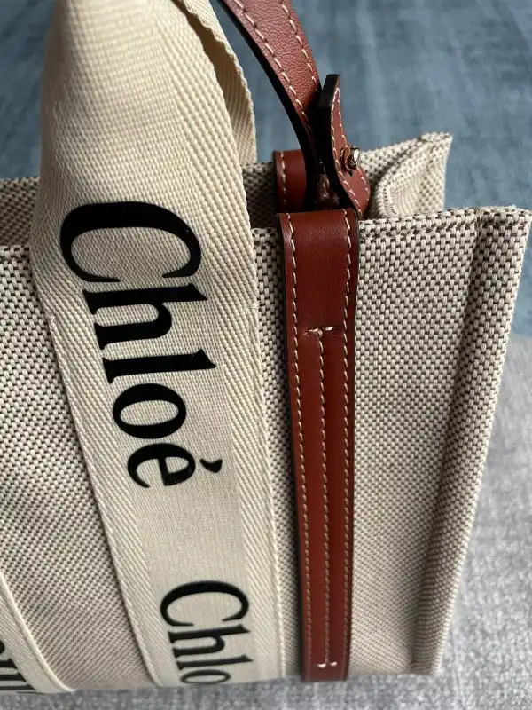 Affordable CHLOÉ SMALL WOODY TOTE BAG WITH STRAP 0201